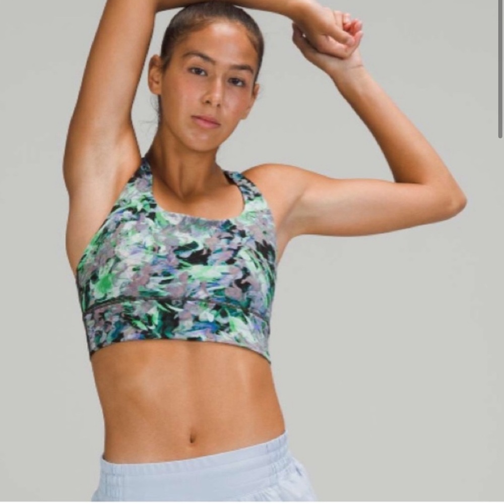 Lululemon Energy Bra Long Line *Medium Support Rapid Flourish Multi size 10